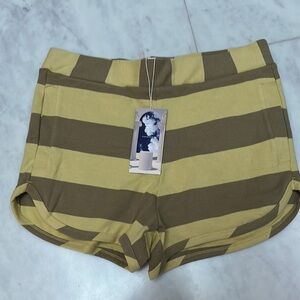 Ennea Striped green and green Women's Shorts